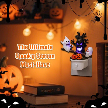 Lighted Spook On Seesaw Halloween Ambient Night Light | Spooky Decor Lamp for Home Party