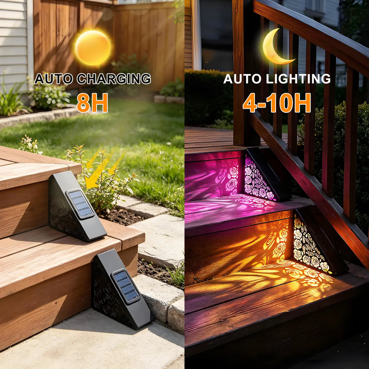 Automatic solar charging and nighttime lighting