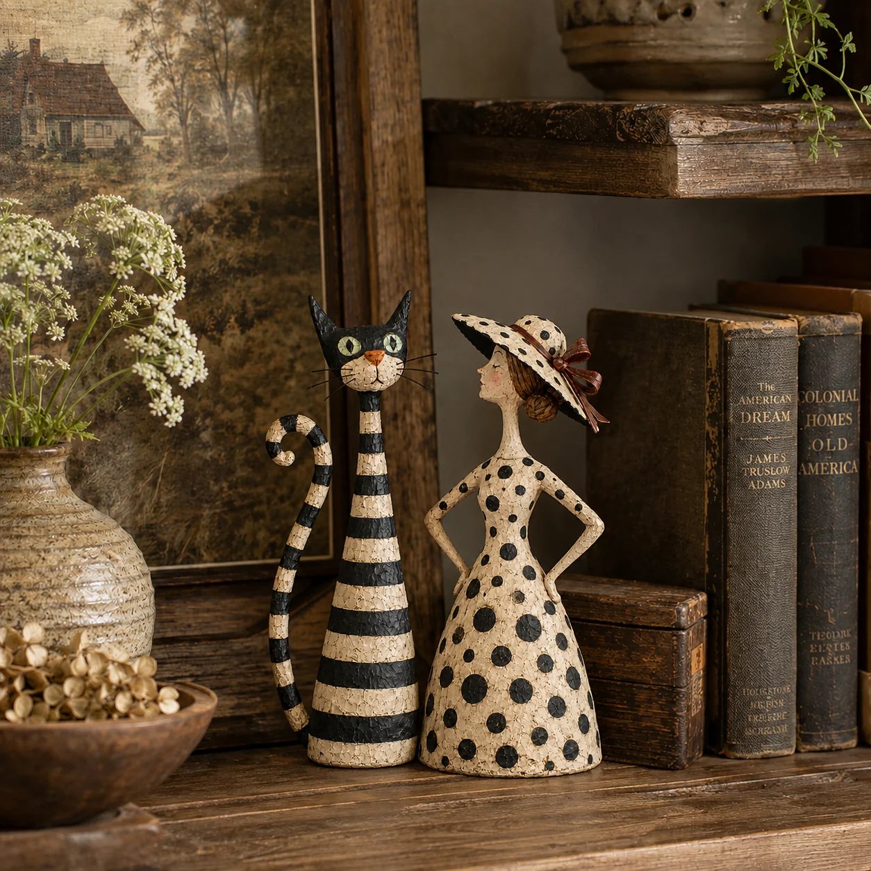 🔥Hot Sale 50% OFF🔥 - Vintage Cat & Lady Sculptures