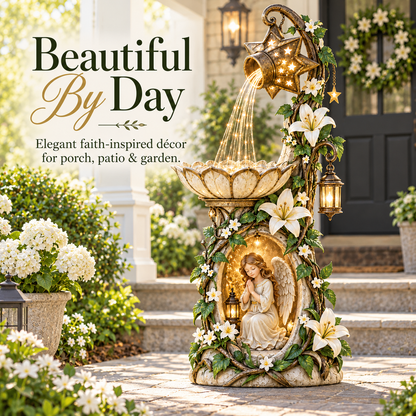 🔥 Last Day 49% OFF👼✨ Angel Starlight Garden Fountain – Faith-Inspired Lighted Outdoor Decor