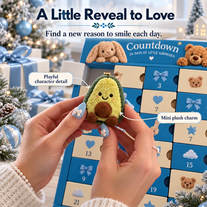 🎄 24 Days Christmas Advent Calendar, Cute Mini Plush Charm Countdown Surprise Box, Holiday Gift for Kids & Plush Lovers