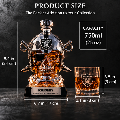 🔥 Limited-Time 49% OFF –🏈 Skull Helmet Decanter - Sculpted Glassware & Home Bar Display 🏆