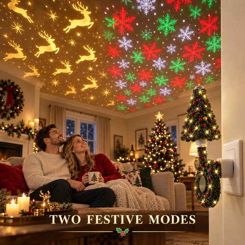 Christmas Plug-In Projection Light – Reindeer & Snowflake Effects