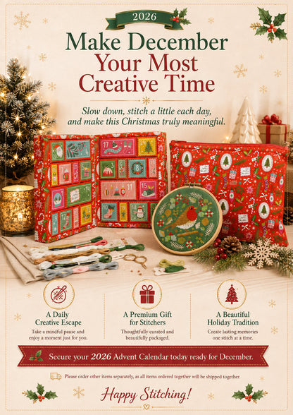 🎄🧵 2026 Cross Stitch Advent Calendar Box 🎁✨
