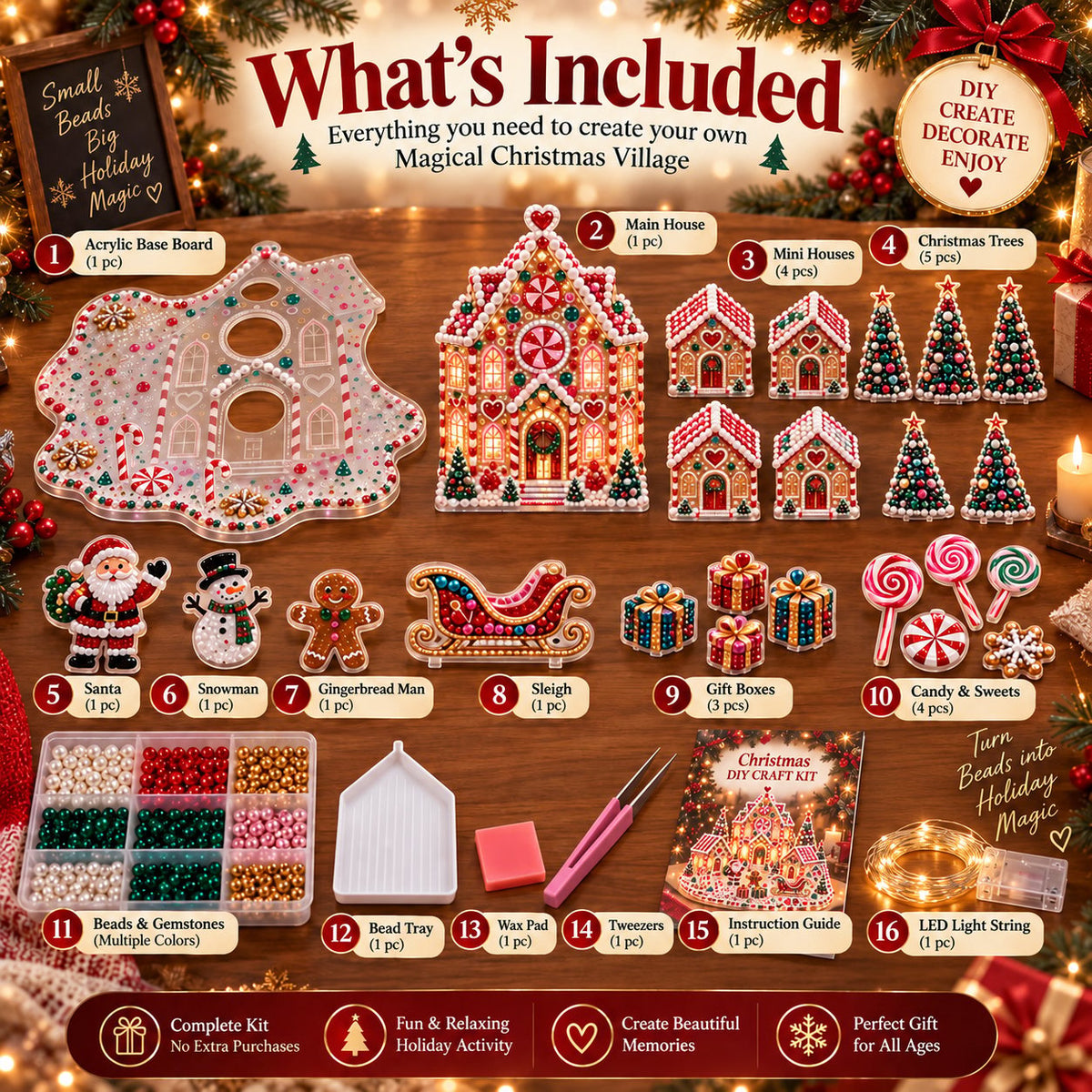✨🔥Magical Christmas Village 3D Gem Art DIY Kit
