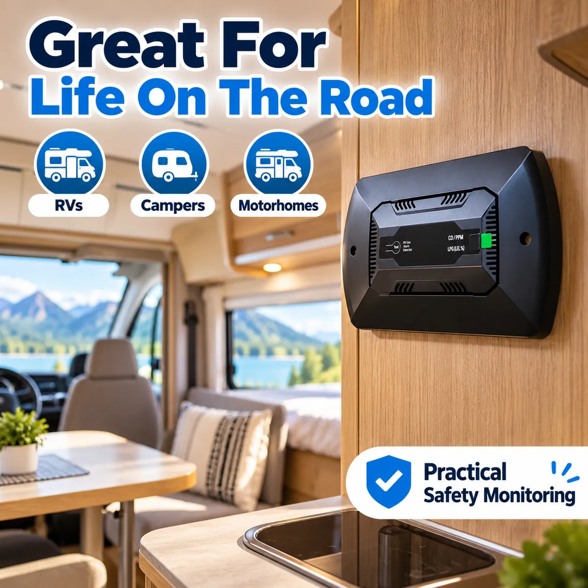 🚐🔔 2-in-1 RV Gas & CO Detector — Stay Safe on Every Journey! 🛡️✨