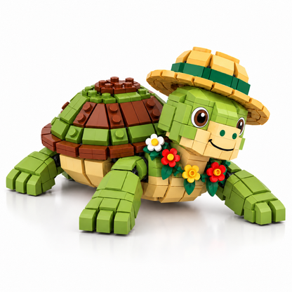 🐢Green Garden Turtle Building Brick Set