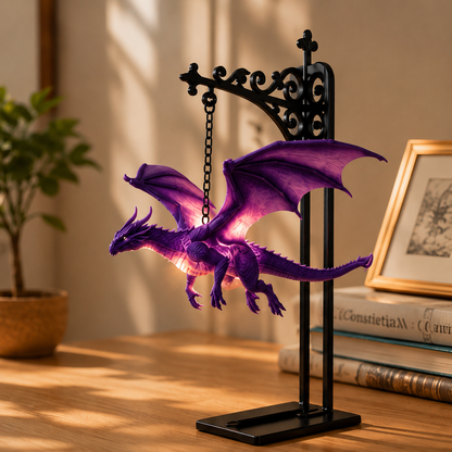 🔮 Transform Your Bookshelf Into a Fantasy Realm! Mystical Hanging Dragon Figurine Decor — Gothic Floating Dragon Statue Booknook Ornament