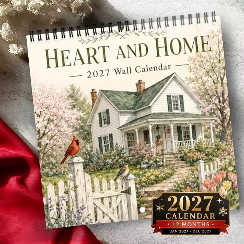 2027 Country Homes Wall Calendar & Monthly Planner | Rustic Farmhouse Wall Art Decor