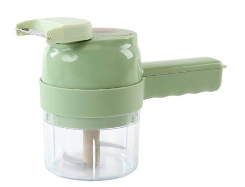 4-in-1 Handheld Electric Vegetable Cutter & Slicer | Cordless Food Processor with Cleaning Brush
