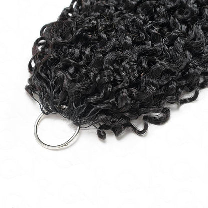 QVR Burmese Curly Crochet Hair Natural Black Machine Made Feather Crochet Human Hair Extension