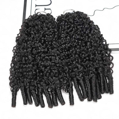 QVR Burmese Curly Crochet Hair Natural Black Machine Made Feather Crochet Human Hair Extension