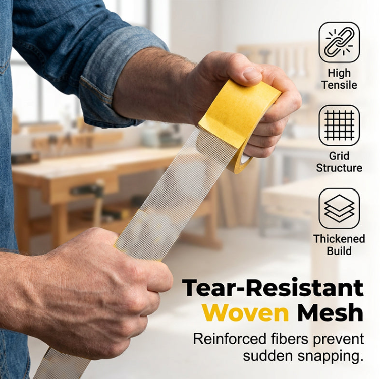 🔥 Heavy-Duty Double-Sided Grid Tape – Strong Hold, Easy Tear & Clean Removal