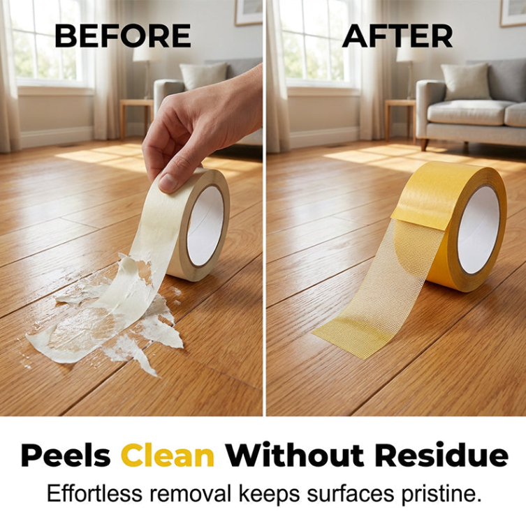 🔥 Heavy-Duty Double-Sided Grid Tape – Strong Hold, Easy Tear & Clean Removal
