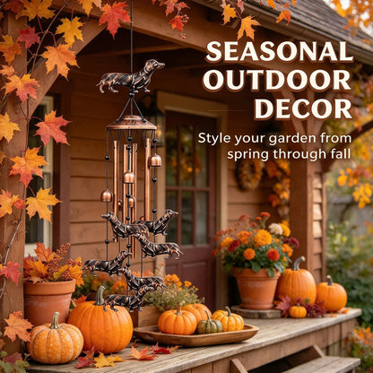 🐶 Dachshund Metal Wind Chime, Outdoor Garden Decor