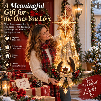 ✝️ Bethlehem Star of Faith™ – Lighted Nativity Wall Decor✨
