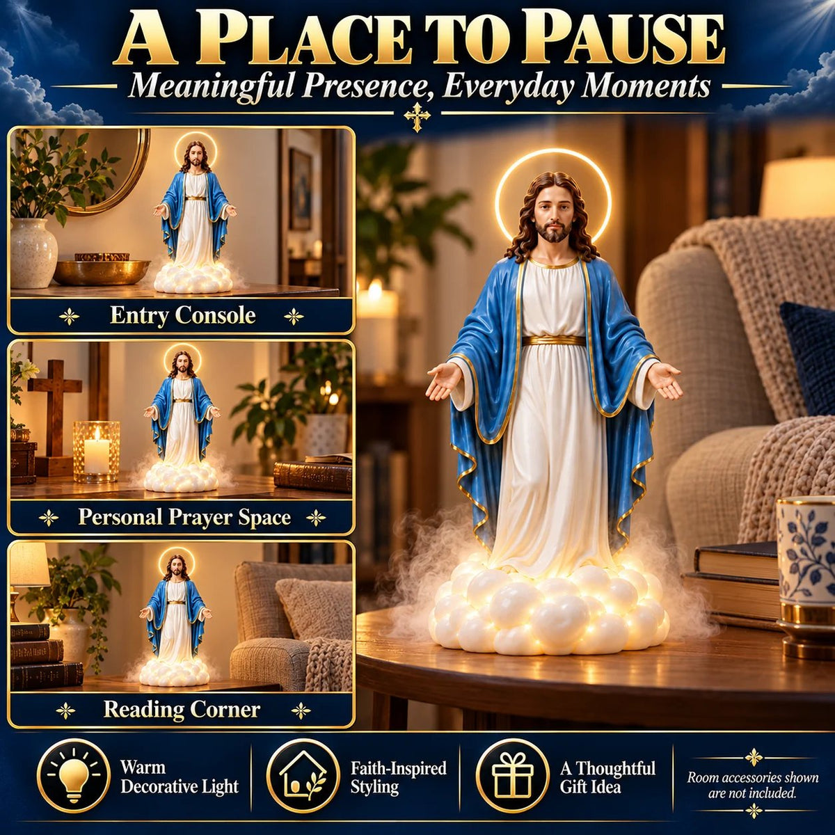 🎁 LAST DAY 49% OFF✝️✨ Holy Mist Humidifier —  Daytime Décor, Evening Glow☁️💛