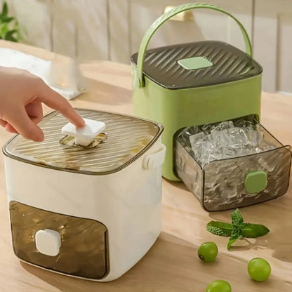 48-Compartment Portable Ice Maker with Easy-Press Lid, Double-Layer Silicone Tray & Durable Countertop Design for Drinks & Frozen Foods