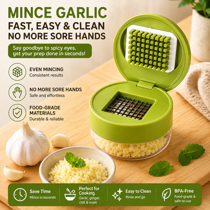 🧄 Press-Type Mini Garlic Dicer, Multi-Purpose Vegetable Cube Cutter for Kitchen Prep &amp; Baby Food