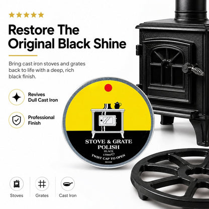 🔥Last Day 50% OFF - 🧼Black Stove & Grate Polish – Cast Iron Restorer for Wood Stoves, Fireplaces & Grates
