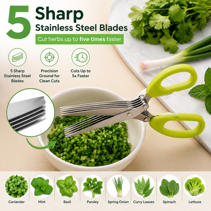 Kitchen-Grade Five-Layer Stainless Steel Multi-Functional Scallion Cutter