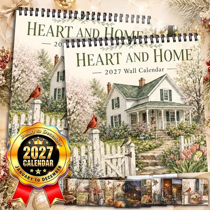 2027 Country Homes Wall Calendar & Monthly Planner | Rustic Farmhouse Wall Art Decor
