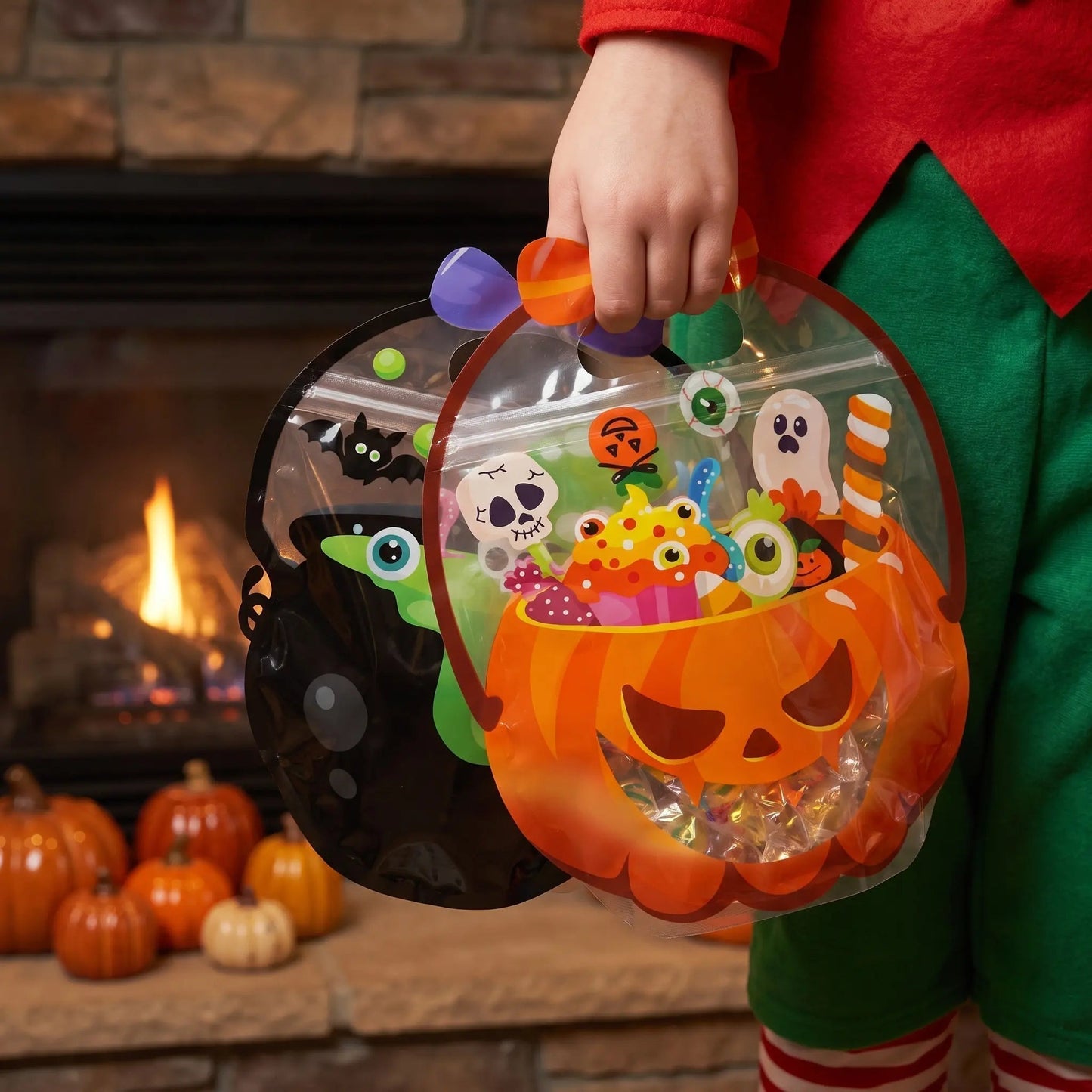 🎃Halloween Goodie Bags Plastic Candy Gift Bags with Handle
