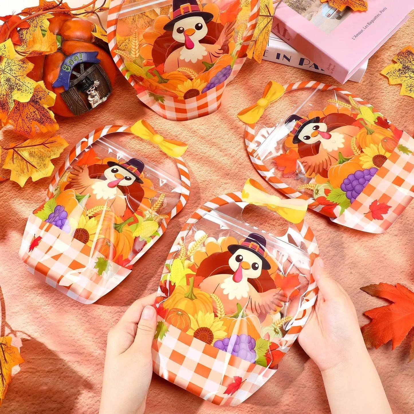 🎃Halloween Goodie Bags Plastic Candy Gift Bags with Handle