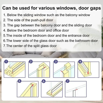 16.4Ft Door Weather Stripping🏅Adhesive Draft Stopper Seal Strip for Doors, Windows & Shower Doors
