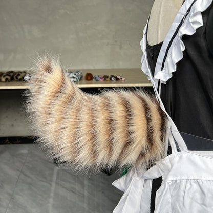 Electric Cat Tail for Car Decoration, Remote-Controlled Wagging Plush Tail for Car
