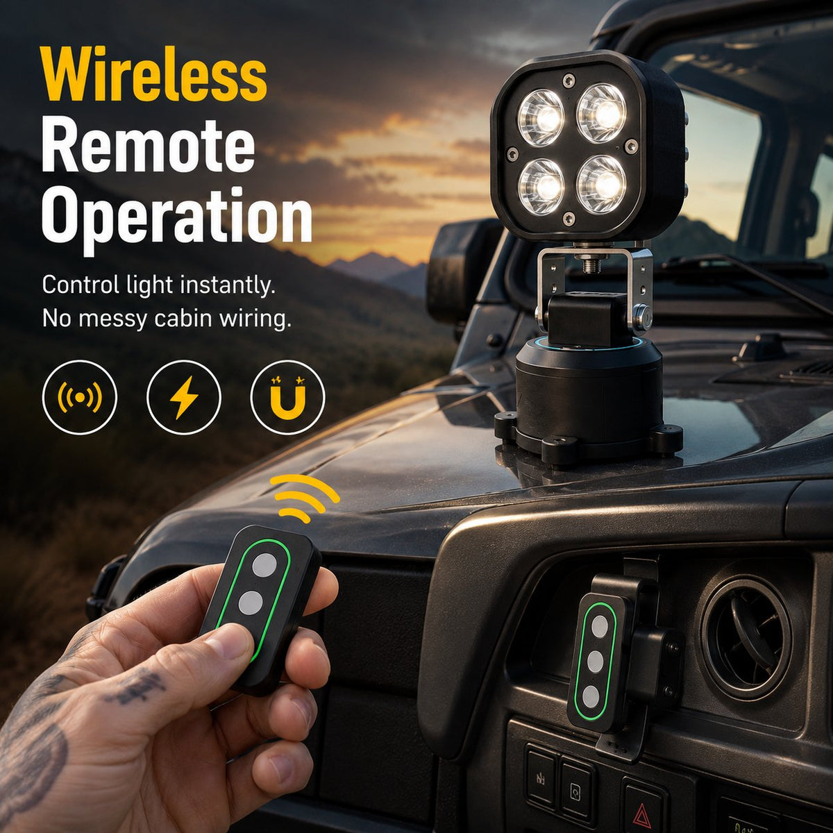 360° Omni‑Directional Magnetic LED Pod Light, Portable Camping LED Work Light for Outdoor, Car, Emergency