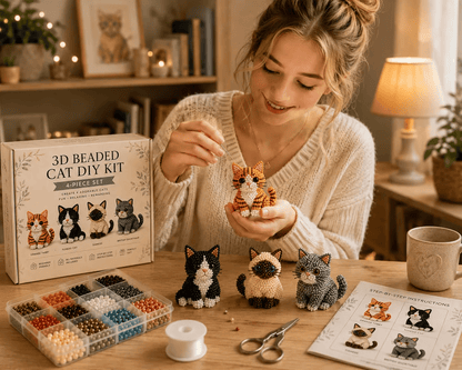 🐱 Create 4 Adorable Beaded Cats Yourself
