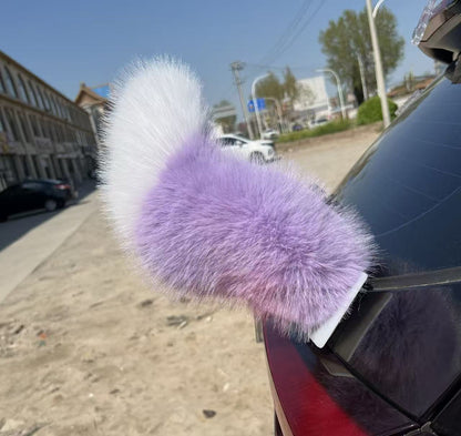 Electric Cat Tail for Car Decoration, Remote-Controlled Wagging Plush Tail for Car