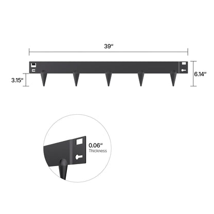 Galvanized Steel Yard Edging Sets (5 Packs, 39x3 in) - Rust Resistant, Flexible Bend, Heavy-Duty Garden Borders, Border Divider for Outdoor Raised Beds, Landscape Design Easy Installation