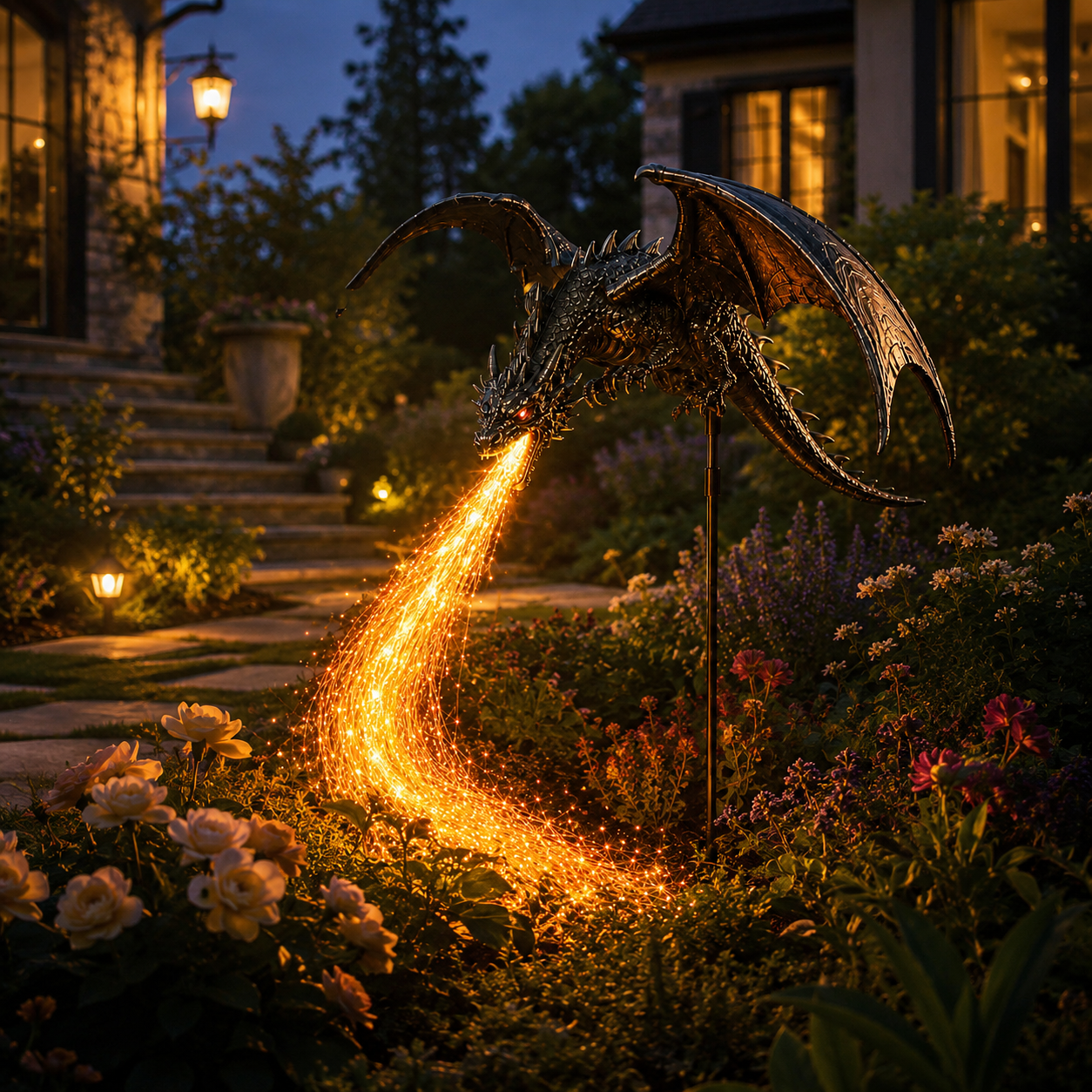 Solar Dragon Fire Garden Light