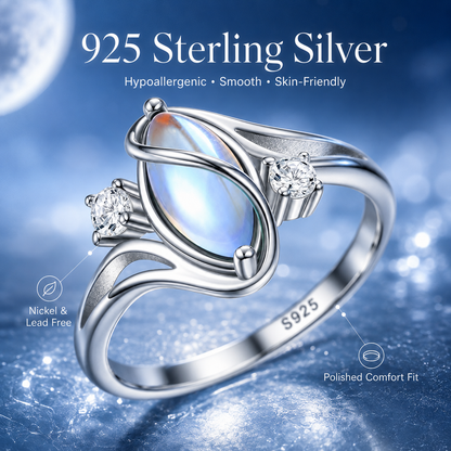 💍 Rainbow Moonstone Ring