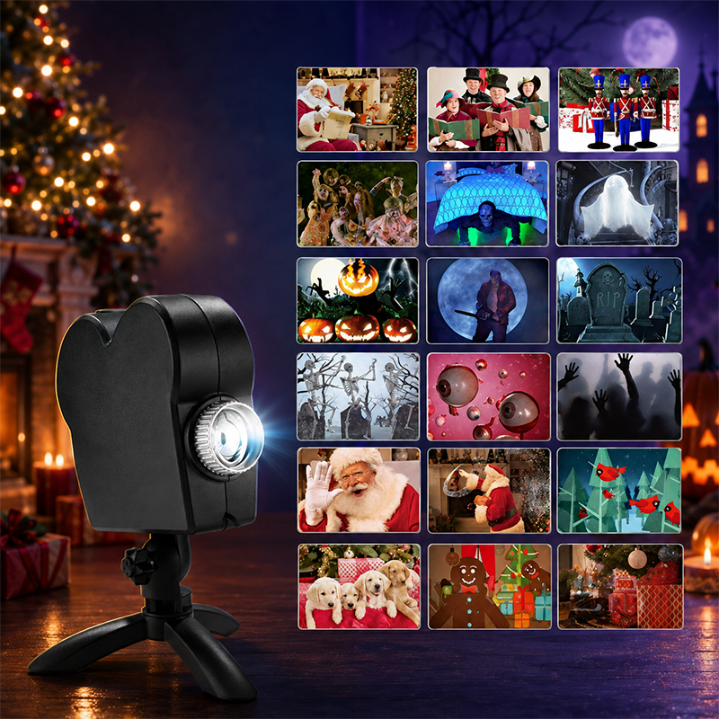 🎄 Christmas & Halloween Window Projector Light – 2-in-1 Projection Lamp with Tripod Stand 🎃