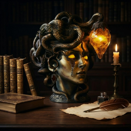 🐍 Medusa’s Gaze™ Handcrafted Gothic Table Lamp
