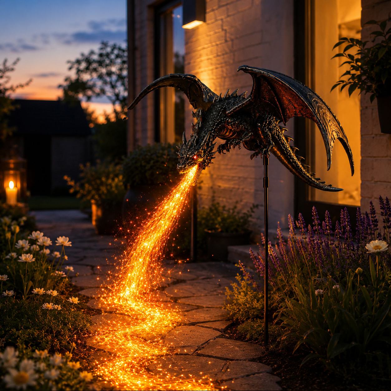 Solar Dragon Fire Garden Light