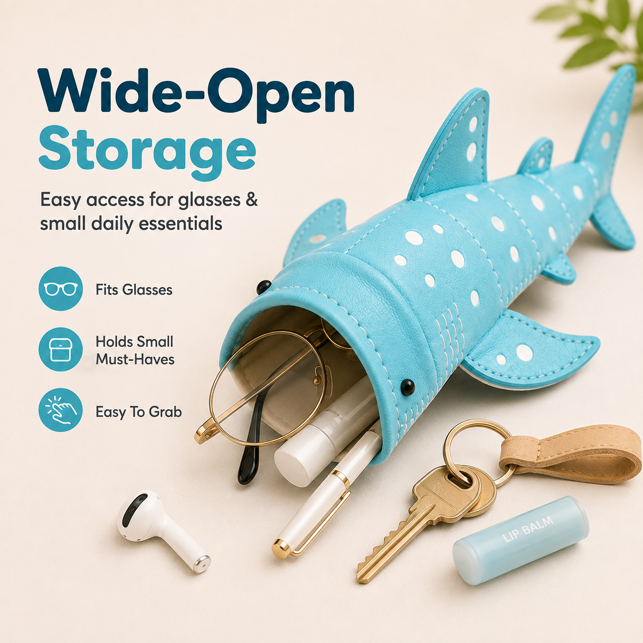 ✨Cute Shark Wide-Mouth Glasses Case