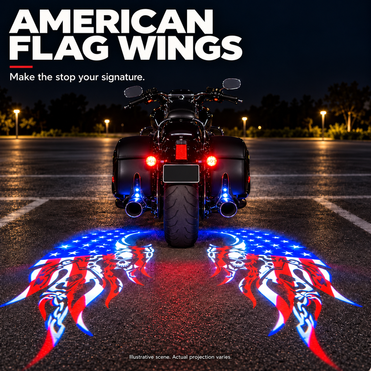 🔥 LAST DAY 50% OFF 🏍️ IP67 Waterproof & Dustproof Angel Wing Motorcycle LED Projector Lights (1 Pair)