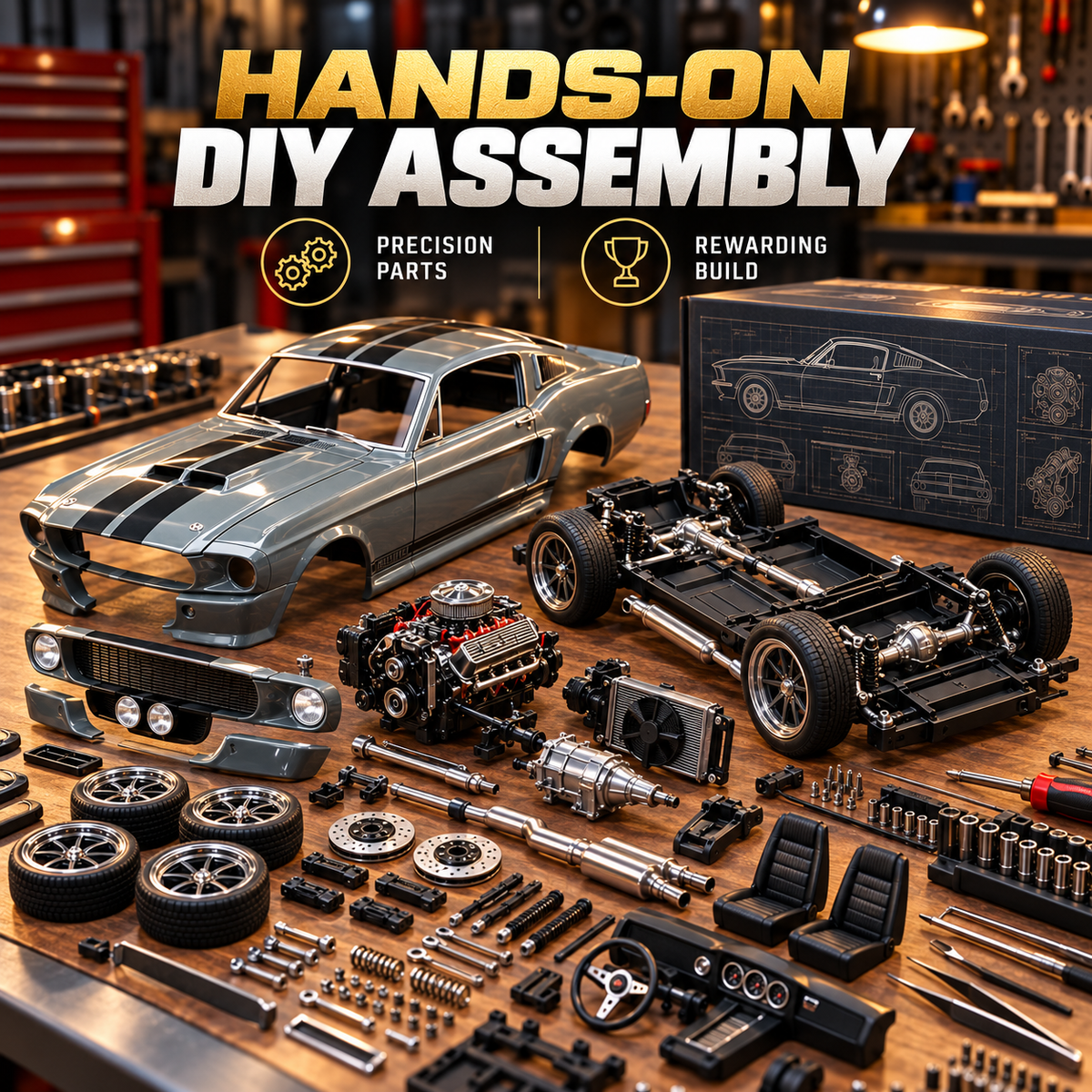 🔥LAST DAY 49%🏎️ 1967-Inspired GT500 Fastback DIY Model Car Kit – Build & Display