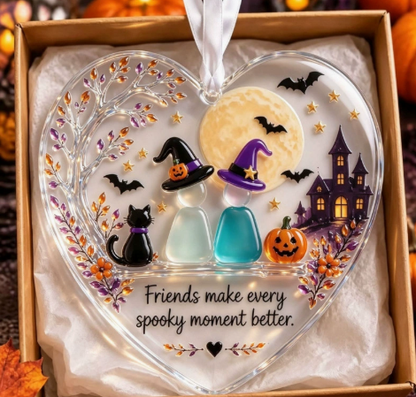 🎃 Halloween Friendship Sea Glass Ornament