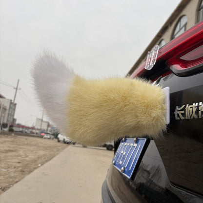 Electric Cat Tail for Car Decoration, Remote-Controlled Wagging Plush Tail for Car
