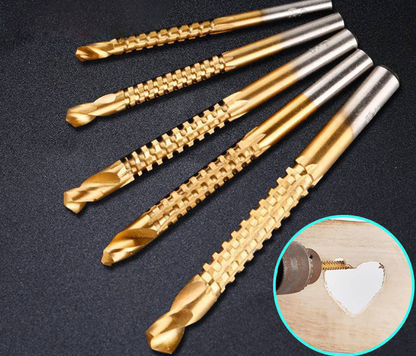 Cobalt Drill Bit Set (6 PCS) - Multi-Purpose HSS Co Thread Tap & Countersink Bit Set with 1/4 Inch Quick Change Hex Shank for Metal Drilling