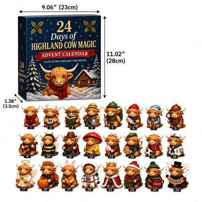 🐮 24 Days of Highland Cow Magic Advent Calendar – 24 Collectible Christmas Cow Surprises