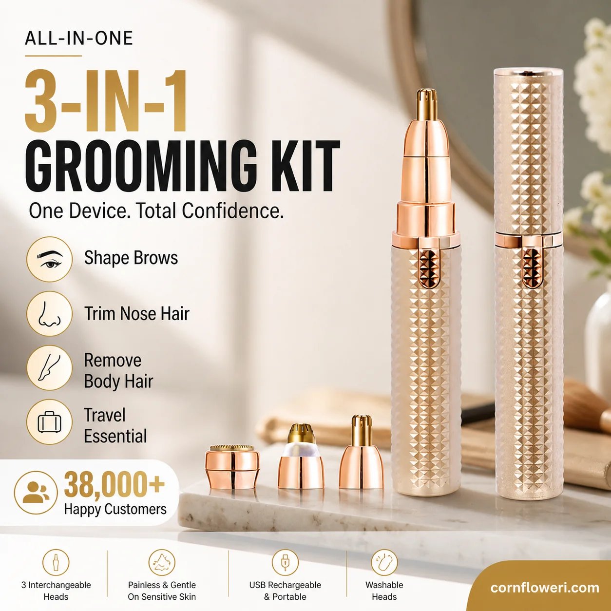 📍 2026 Sale — Over 38,000 Sold!🔥 Portable Electric Eyebrow Trimmer – Interchangeable Heads 🪒