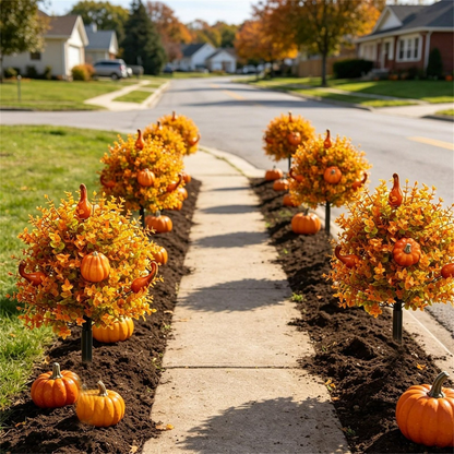 🔥Halloween Early Bird Special Sale 50% OFF - Artificial Fall Pumpkin Tree Stakes🍂
