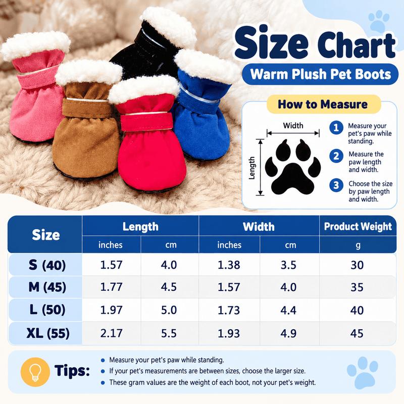 🐾Soft Velvet Puppy Booties, Warm Non-Slip Paw Covers for Small Dogs