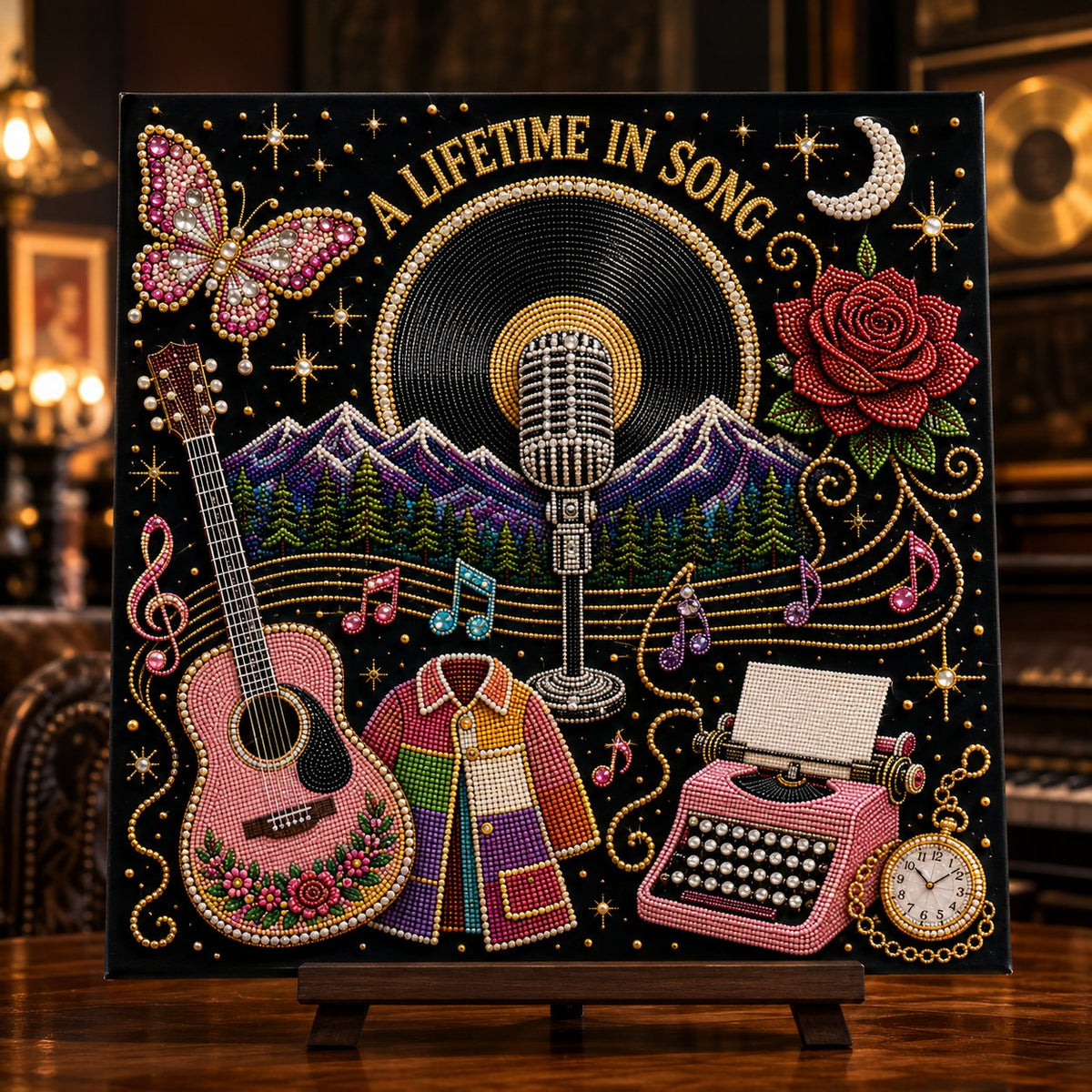 🎤 Premium 3D Pearl Dolly Country Music Tribute Art Kit | Luxury Flocked Canvas with Scratch-Resistant Non-Fading Acrylic Resin Pearls & Faceted Drills DIY Keepsake Decor 💎✨